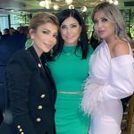 Jumana Murad Instagram – Thank you so much  @halabazarbashisabet for a beautiful evening with our beloved @assala_official 💚💚💚💚
Dress by @miumiu
