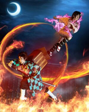 Jumpol Adulkittiporn Instagram - @tumcial @gun_atthaphan #tanjironezuko #demonslayer #bsetmakeuphalloween2023