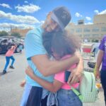 Jussie Smollett Instagram - Slipped into Flint today to show love and support to my Angel #MariCopeny aka @littlemissflint , Peanut and Mama Lulu on their annual Back to School Bash. Once again, I had the best time and was in complete awe of what they’ve accomplished. They gave away 1,000 backpacks with all the supplies, 200 uniform shirts, 125 uniform bottoms, over 150 packs of socks and underwear, 30 pairs of sneakers, personal care items, books, hair bows and supplies, a game truck, and a ton of fresh produce. I love y’all so much. So proud of all you do. #TeamMari for life… #FlintStrong Flint, Michigan