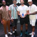 Jussie Smollett Instagram - Thank you @pureheatcommunityfestival for presenting me this weekend with the 2022 Alvin Ailey Trailblazer Award. It was raining and hot all at the same time but that didn’t stop the love. Thank you @bishopocallen @rashadburgess @atlantaprideweekend for the honor and for always pouring into us all. Thank you so much @seanlamontatl for the art piece. Love to my brother and star of @bboybluesthefilm… @mackielife for presenting me the award and all my gratitude to the entire #Atlanta community. I love y’all for life. #AtlantaBlackGayPride Piedmont Park ATL