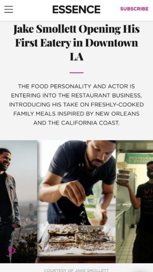 Jussie Smollett Instagram - Can’t tell y’all how proud I am of @jakesmollett. I’ve watched you work your a$$ off for years honing your craft and now everyone finally gets a taste. Love you so much and Jake The RESTAURANTEUR sounds so damn good. Y’all follow @jakesfoodcompany @jakesdtla for updates on the opening. Shoutout to @essence for the official announcement 🤎 

#Repost @jakesmollett
・・・
I LOVE YOU @essence it means so much to me that y’all wrote the first article EVER on @jakesfoodcompany my first eatery is coming this fall🤙🏾 article link in bio #CantStopWontStop #JakesFoodCompany #losangeles