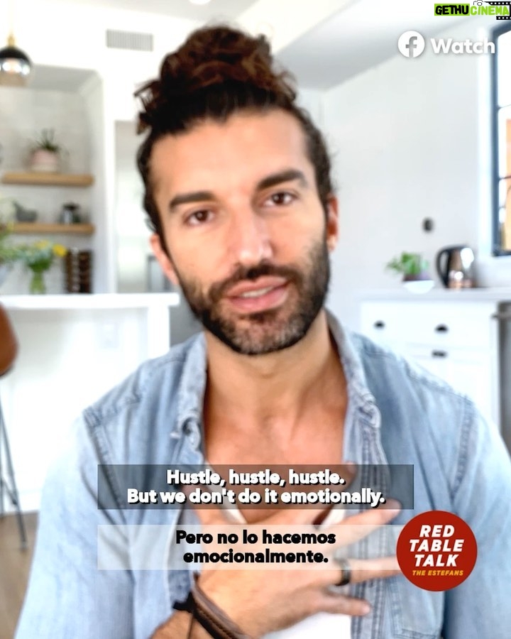 Justin Baldoni Instagram - CALLING ALL MEN 📢 We have to put in the HARD work of HEART work. Not at the gym, not at our jobs, I’m not talking about the hustle and the grind that breaks our bodies and souls down and leaves us all feeling like we haven’t done enough and that we aren’t enough. I’m talking about that hard emotional labor that requires stillness and silence. That asks us to stop running from ourselves and hiding behind our productivity. It takes shit ton of bravery to open your heart and examine your #masculinity (…trust me I’m an open exposed bleeding heart and the moment and I’ve never felt more alive.) We must be willing to risk it all and go deeper and have these conversations so we can help change the narrative. @redtabletalkestefans @emily_estefan @gloriaestefan @liliestefan you are one hell of a strong group of bad ass women 💪🏼I am so honored to share this conversation with you. 🙏🏼 #redtabletalk #manenough