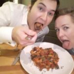 Justin Prentice Instagram - To commemorate @13reasonswhy 's 1 year anniversary, here is a super flattering picture of me and @amyhargreavesofficial eating @flynnagin11 's pasta while he wasn't looking. #13reasonswhy #13RY #netflix