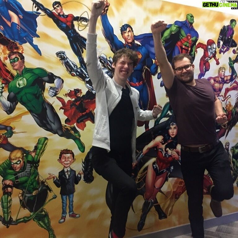 Justin Prentice Instagram - Touring the DC HQ. This was so freaking cool!! Huge thanks to @jimleeart and everyone who showed us around! And thank you Angela @platformprteam for setting this up...and for taking these very sexy totally not dorky photos! #fanboy #dc #dccomics @devindruid
