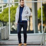 Justin Prentice Instagram - Tried to have a photoshoot. Got distracted by the taco truck across the street. Almost fell down the stairs. Stole this jacket from @rossbutler 📸: @alexis_adam