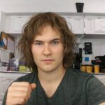 Justin Prentice Instagram - Here's a pic of me in the hair/makeup trailer during filming of Season 2. They had an extra wig lying around. I think I like it. Might be the new me. #13reasonswhy