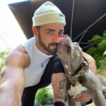 Justin Theroux Instagram - Celebrating Kuma’s Gotcha Day! June 8, 2018, 3 years ago today. 🎂 I know you can’t read Kuma, but thank you for being so open, making me laugh, sleeping in later than me, going everywhere by my side, reminding me to stay in the present, to let things roll off me, to have gratitude and joy for everything, even just waking up. Reminding me to be playful. For showing patience. For not judging anyone, (except skateboards that you judge harshly). For showing kindness first, to literally everyone you meet. For being an exceptional (but not uncommon) Pitbull ambassador. For helping save other Pittbulls like yourself by letting me tell people your story… For being loyal. For being my gray shadow… And above all, for guarding the bathroom door literally every time i take a piss like my life depended on it. And THANK YOU to all the hands that cared for Kuma before I got there. And an extra special thanks to ALL who work in animal rescue (usually very quietly) who make Kuma’s story possible for thousands of other animals every day. You are my heroes. I’ll say it again… #adoptdontshop ❤️ 🙏 … you won’t regret it.