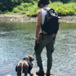 Justin Theroux Instagram - Celebrating Kuma’s Gotcha Day! June 8, 2018, 3 years ago today. 🎂 I know you can’t read Kuma, but thank you for being so open, making me laugh, sleeping in later than me, going everywhere by my side, reminding me to stay in the present, to let things roll off me, to have gratitude and joy for everything, even just waking up. Reminding me to be playful. For showing patience. For not judging anyone, (except skateboards that you judge harshly). For showing kindness first, to literally everyone you meet. For being an exceptional (but not uncommon) Pitbull ambassador. For helping save other Pittbulls like yourself by letting me tell people your story… For being loyal. For being my gray shadow… And above all, for guarding the bathroom door literally every time i take a piss like my life depended on it. And THANK YOU to all the hands that cared for Kuma before I got there. And an extra special thanks to ALL who work in animal rescue (usually very quietly) who make Kuma’s story possible for thousands of other animals every day. You are my heroes. I’ll say it again… #adoptdontshop ❤️ 🙏 … you won’t regret it.