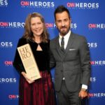 Justin Theroux Instagram - Kuma and I were so honored to present a HERO award to real life HERO Carie Broecker and her incredible organization @peace_of_mind_dog_rescue for the tireless work they do for senior dogs and senior people. Thank you Carie for being such an astounding advocate for the voiceless. If you can this holiday season, please consider making a donation to help continue the incredible work that Carie does. ❤️ #adoptdontshop