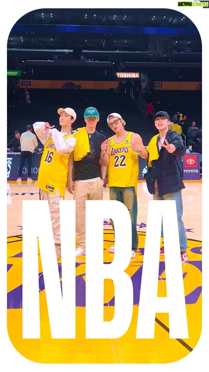 Juyeon Instagram - ⛹️💛💜 @nba @nbastyle_kor @lakers #THEBOYZ #JACOB #JUYEON #KEVIN #ERIC #NBA #엔비에이 #느바앤미 #lakers #LA레이커스