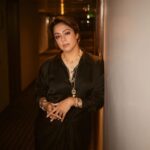 Jyothika Instagram - Let’s Wear black n live colourful lives. Thank you Radhika Mehra for exploring my dark side 😉🥰 Styling @radhikamehra Outfit @nouria_official @tanngcommunications Jewellery @sheetalzaveribyvithaldas Assisted by @styleby_foram Make-up @devikasingh2 Hair @prachina_hair Photography @nupuragarwal__