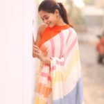Kaavya Arivumani Instagram - Sareeee and colurs ☺️🎨🧡 Love the sareee @ilovesarees ✨ Blouse ✨✨ @sesha_bridalwear Shot and edited by @haran_official_