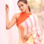Kaavya Arivumani Instagram - Sareeee and colurs ☺️🎨🧡 Love the sareee @ilovesarees ✨ Blouse ✨✨ @sesha_bridalwear Shot and edited by @haran_official_
