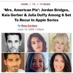 Kaia Gerber Instagram - mrs american pie! holy moly!!!!! humbled to get to work alongside some of my heroes 🥺 @lauradern @jaymelemons @abesylviamightyreal #kristenwiig (happy) crying!!!!