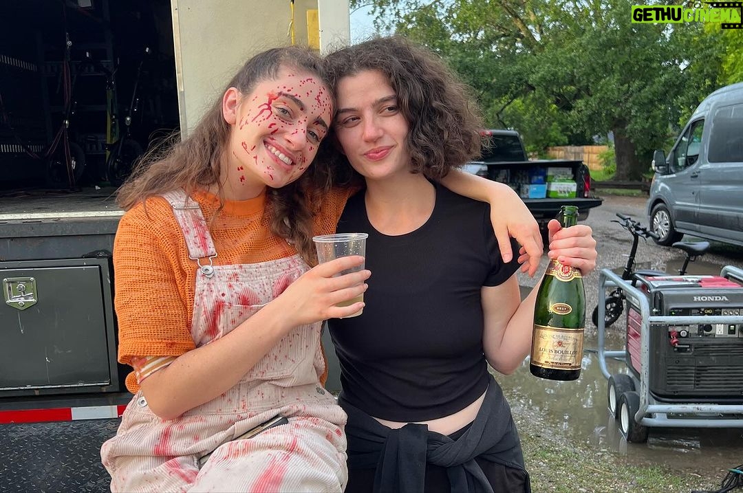 Kaia Gerber Instagram - i love these freaks & i love the union we are all so fortunate to be a part of. thanks for watching bottoms ♥️ here are some moments in between punching each other & counting our lucky stars we got to make this very special movie with these very special humans. our fearless leaders @emmmaseligman @treaclychild, thank you for dreaming this up in your beautiful and deranged minds. cinema!