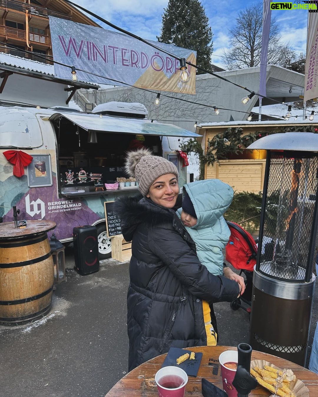 Kajal Aggarwal Instagram - From fresh snowfall to hot Röstis - our winter holiday in a minute.