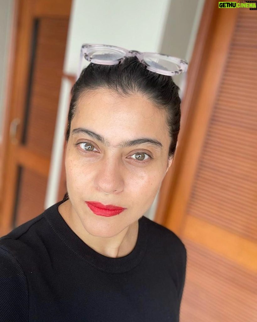 Kajol Instagram - Some days you want to look at life head on and let it see the divine in you as well. #blackandred #headon #calmme
