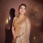Kajol Instagram – Just a girl standing in front of her wardrobe, asking for more gold. 💁‍♀️🌟

#ootd #drapedingold #sparkleandshine #yehdilmangemore