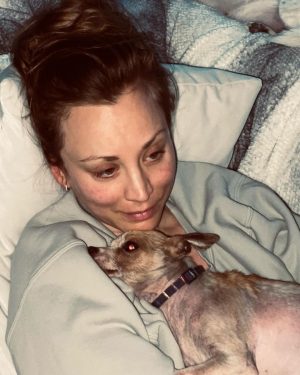 Kaley Cuoco Instagram - 🥹There are no words to describe our dearest little Kingy. He was the first dog @tommypelphrey and I rescued together and honestly the most special.
I saw him online shaking in a shelter in Atlanta while I was away in Germany , and asked the shelter to hold him because we just had to have him. A month later we were in Atlanta for Tom’s work, and we spent an entire day driving hours to go pick up King. It was ♥️ ! We did not have him nearly long enough. What started as a 6 pound , skinny , wouldn’t drink water , fur less, scared dog, turned into a chubby , hilarious , side plopping, eye kissing part of our family. The hardest part about adopting seniors with medical issues, is we truly don’t know how long we have. All I know is Kingy gave us the most joy over the last year in a half and we could not love him more. 🌈 to everyone that helped with Kingy’s journey along the way, thank you. I urge you to rescue your next best friend ❤️‍🩹 He has left his paw print on our family’s hearts forever 🐾