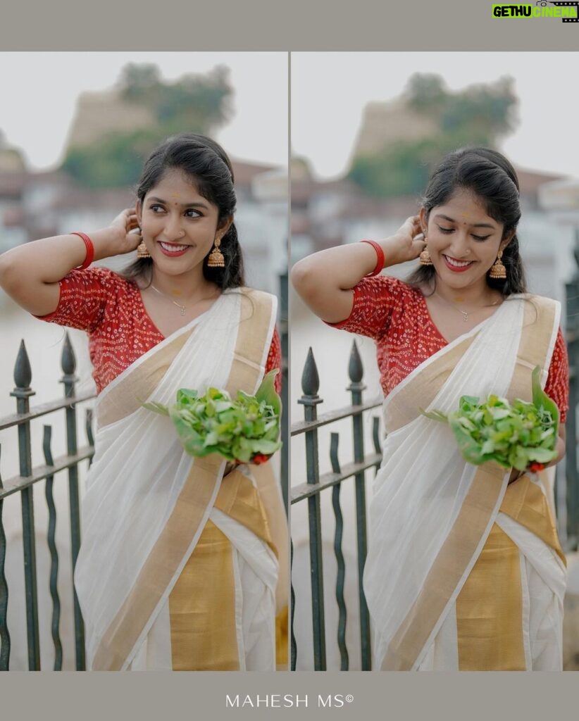 Kalyani Anil Instagram - മഹാശിവരാത്രി ആശംസകൾ✨🤍 Ready made blouse from @chinkaari_collections 📸 @maheshms__ Edits @alchemybyarun