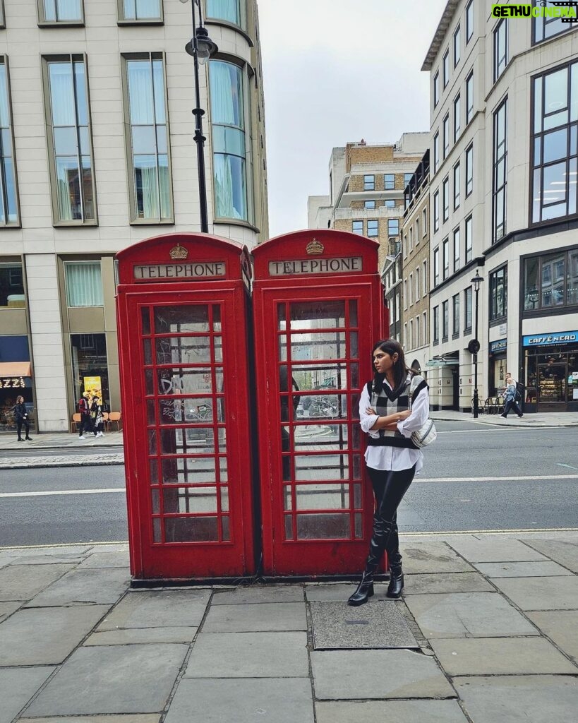 Kalyani Priyadarshan Instagram - Highlights from an incredibly short trip to London : Pic 1 - Did you even go to London if you didn’t take a photo in front of a phone booth? Pic 2,3- watched @bttfmusical and I highly recommend it! (especially if you’re a fan of the movies) Pic 4 - mandatory meal @nobuoldparklane Pic 5 - when I travel I often try out popular gym classes in the city (it’s fun plus you feel less guilty later) @psyclelondon Pic 6 - Art installation @ charring cross Pic 7 - I was honestly a bit underwhelmed by the Tower Bridge ngl Pig 8 - me realizing I’ll need every bit of that 59kg luggage allowance Pic 9 - stayed at @hotelmarylebone and I have to say it was THE BEST experience and I’d never stay anywhere else again. Pic 10 - felt cute, can’t delete later. @lissylakshmi London, United Kingdom