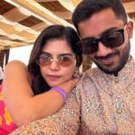 Kalyani Priyadarshan Instagram - Fragments of an unforgettable week that I kinda wish never ended 🙃🥰♥️… @harshwedskanchan #belikewater (PS : you know it was a great wedding when you have little to no usable photos with the actual bride and groom) Abu Dhabi, United Arab Emirates
