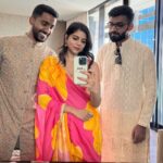 Kalyani Priyadarshan Instagram – Fragments of an unforgettable week that I kinda wish never ended 🙃🥰♥️… @harshwedskanchan #belikewater 
(PS : you know it was a great wedding when you have little to no usable photos with the actual bride and groom) Abu Dhabi, United Arab Emirates