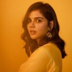 Kalyani Priyadarshan Instagram - Dressed as bright as Fathima for @seshammikeilfathimathemovie promos! The film is out in Theaters Nov 17th!