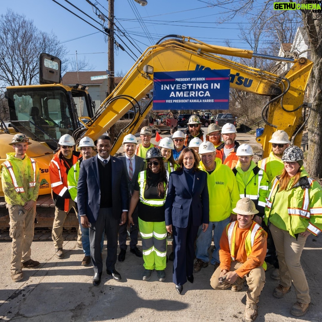 Kamala Harris Instagram - Thanks to the determination of America's workers, President Biden and I are on track to remove every lead pipe in our nation, ensuring all Americans can access clean water.