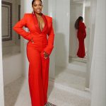 Kandi Burruss Tucker Instagram - I was feeling myself a lil bit! 😂❤️ Styled by @therealnoigjeremy Hair: @alexander_armand MuA: @laetitiabeyina Nails: @imnails Shot by: @tyrenredd Suit: @area Shoes: @aminamuaddi & @jazmine was the best plus 1!