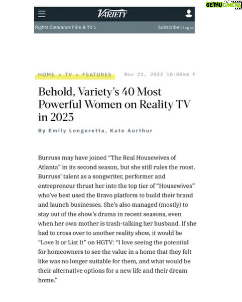 Kandi Burruss Tucker Instagram - Thank you so much @variety for honoring me as one of the #40MostPowerfulWomenInRealityTv! Much love to all the women on the list especially to the other beautiful women of @bravotv who made the list. ❤️ 📸. @imerickrobinson Styled by @ryanisstyle MUA @taetv Hair @sewjodie