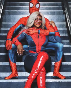 Kandi Burruss Instagram - Come into the #SpiderVerse with us! @todd167 @acetucker @blazetucker 🎃🕸️🕷️

📸 @morrisde 
🎨🖌️ @lahluvie 
💇🏽‍♀️ @sewjodie