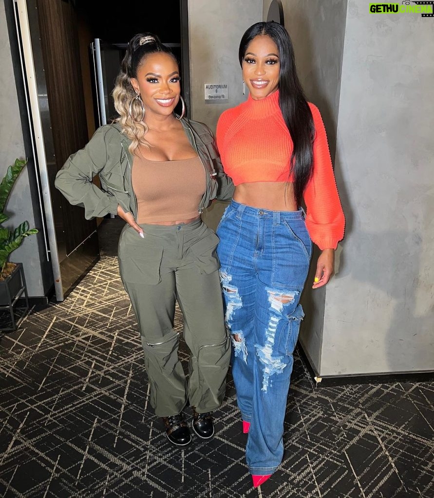 Kandi Burruss Tucker Instagram - My girl @latashawright & I were doing what we do best! Showin up to support our friends! ❤️ Fit from @tagsboutique