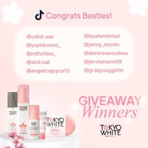 Kaori Oinuma Instagram - 🎉 Tokyo White x Kaori Oinuma Giveaway WINNERS 🌟 Congratulations to our lucky winners who completed the giveaway mechanics & commented Kaori's glowing secret: 𝗧𝗼𝗸𝘆𝗼 𝗪𝗵𝗶𝘁𝗲 𝗪𝗵𝗶𝘁𝗲𝗻𝗶𝗻𝗴 𝗧𝗶𝗻𝘁𝗲𝗱 𝗦𝘂𝗻𝘀𝗰𝗿𝗲𝗲𝗻! You've won a complete Kaori set, bringing you the ultimate skincare experience from Tokyo White! ✨🌸💆‍♀️ Prepare to indulge in Tokyo White's premium skincare products, meticulously crafted for radiant and glowy skin. Embrace your beauty within, besties! 🌷 Stay tuned for 𝗠𝗢𝗥𝗘 exciting giveaways and exclusive offers from Tokyo White. Thank you to everyone who participated! ✨💖 #TokyoWhiteGlow #KaoriForTokyoWhite #TokyoWhiteBestie