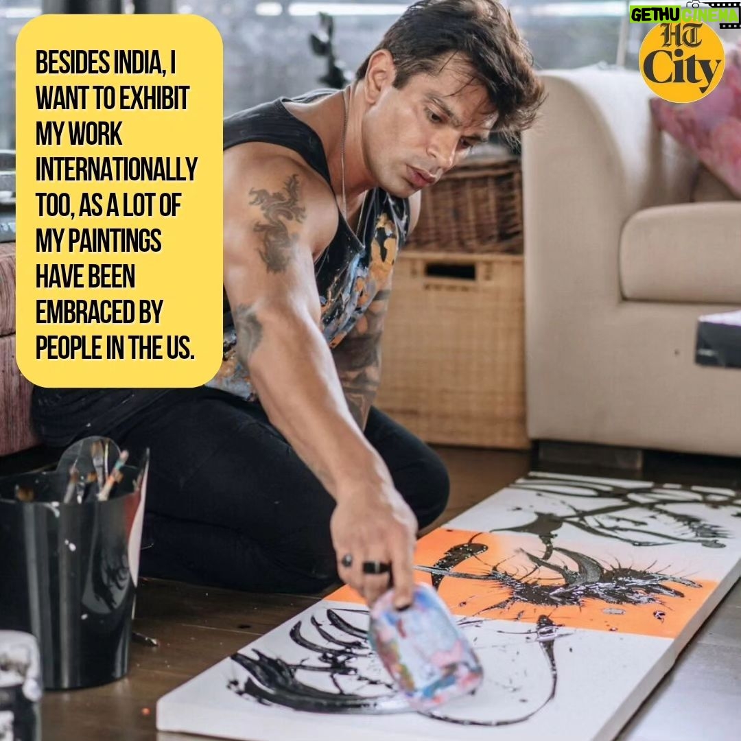 Karan Singh Grover Instagram - As part of our exclusive monsoon-series, actor-artist Karan Singh Grover talks about being a professional artist, how his daughter Devi has impacted his art and why he wishes to exhibit his paintings abroad. Story by @soumyavajpayee16 @iamksgofficial #karansinghgrover #painting #monsoonshoot #HTcityshowbiz #HTCity #devibasusinghgrover #bipashabasu #bollywoodupates #bollywoodactor #HTCity