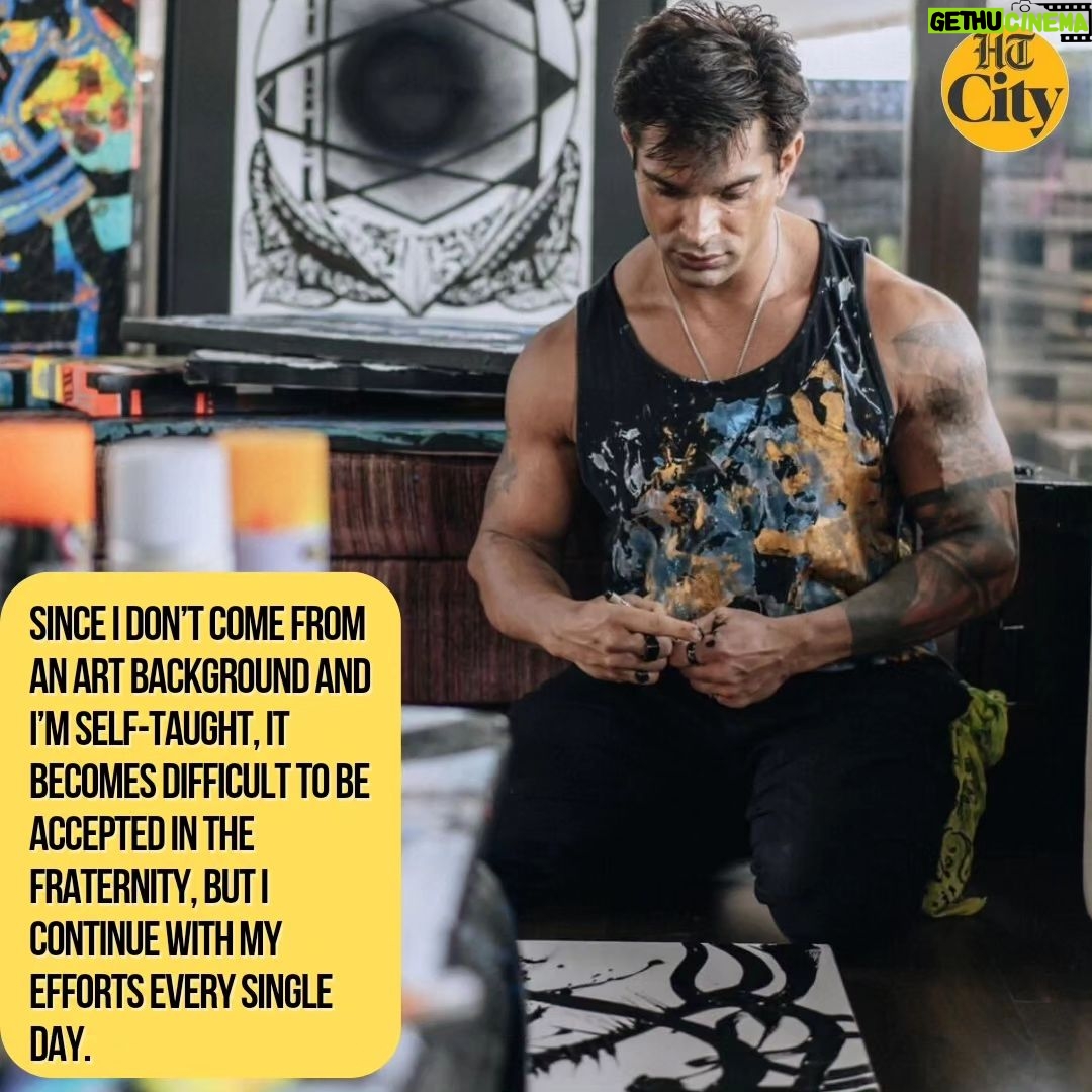 Karan Singh Grover Instagram - As part of our exclusive monsoon-series, actor-artist Karan Singh Grover talks about being a professional artist, how his daughter Devi has impacted his art and why he wishes to exhibit his paintings abroad. Story by @soumyavajpayee16 @iamksgofficial #karansinghgrover #painting #monsoonshoot #HTcityshowbiz #HTCity #devibasusinghgrover #bipashabasu #bollywoodupates #bollywoodactor #HTCity