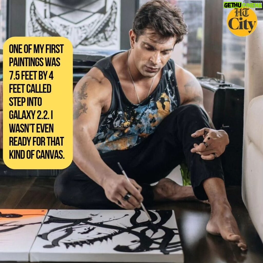 Karan Singh Grover Instagram - As part of our exclusive monsoon-series, actor-artist Karan Singh Grover talks about being a professional artist, how his daughter Devi has impacted his art and why he wishes to exhibit his paintings abroad. Story by @soumyavajpayee16 @iamksgofficial #karansinghgrover #painting #monsoonshoot #HTcityshowbiz #HTCity #devibasusinghgrover #bipashabasu #bollywoodupates #bollywoodactor #HTCity