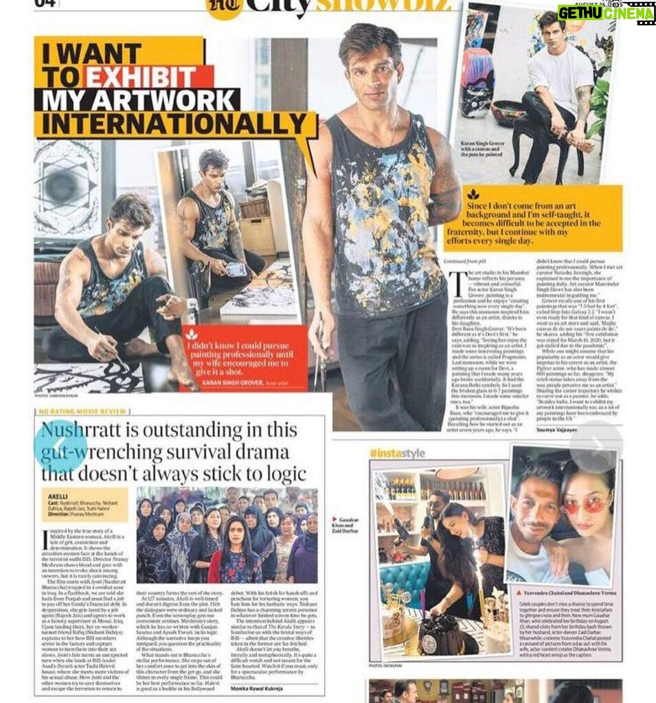 Karan Singh Grover Instagram - 🔱 Thank you for the kind words. @soumyavajpayee16 https://www.hindustantimes.com/entertainment/bollywood/vibrant-colourful-karan-singh-grover-s-artistic-journey-as-a-father-actor-and-self-taught-painter-101692898722468.html