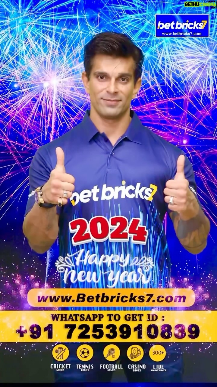 Karan Singh Grover Instagram - π± π Wishing you a year filled with victories, personal bests, and endless sports thrills! π Happy New Year to our amazing sports community! π Letβs kick off 2023 with the same passion that unites us all β the love for the game. Cheers to Unforgettable Moments with betbricks7! WHY US β β
Create a FREE account β
No GST & NO TAX β
3% bonus on every deposit β
24/7 Customer Support β
99βΉ REFERRAL BONUS β
Instant Deposit & Unlimited Withdrawal Donβt miss out! Register Now! www.betbricks7.com +91 72539 10889 π #HappyNewYear #SportsFans #GameOn2023 #NewYearGoals #SportsCheers #NewYearPredictions #GameStrong #NewYearNewWins #betbricks7 #betbricks7exchange