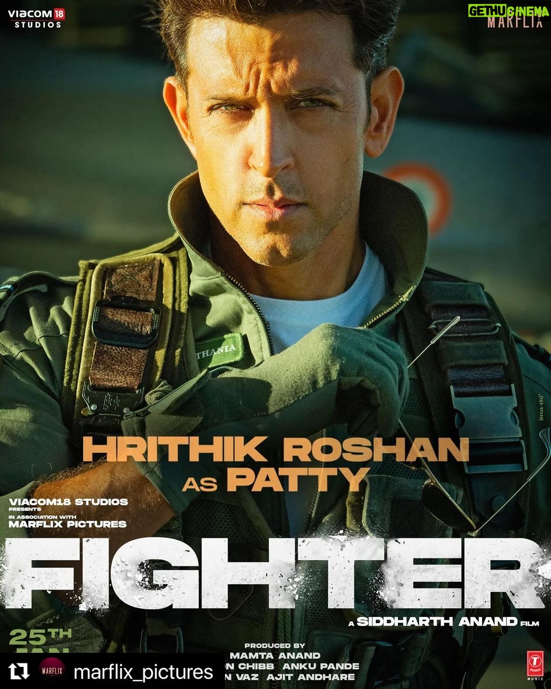 Karan Singh Grover Instagram - 🔱 Squadron Leader Shamsher Pathania Call Sign: Patty Designation: Squadron Pilot Unit: Air Dragons Fighter Forever 🇮🇳 #FighterOn25thJan #Fighter @hrithikroshan @deepikapadukone @anilskapoor @S1danand #KevinVaz @ajit_andhare @mamtaanand10_10 @ramonchibb @ankupande @vishaldadlani @shekharravjiani @akshay0beroi @viacom18studios @tseries.official #FighterMovie