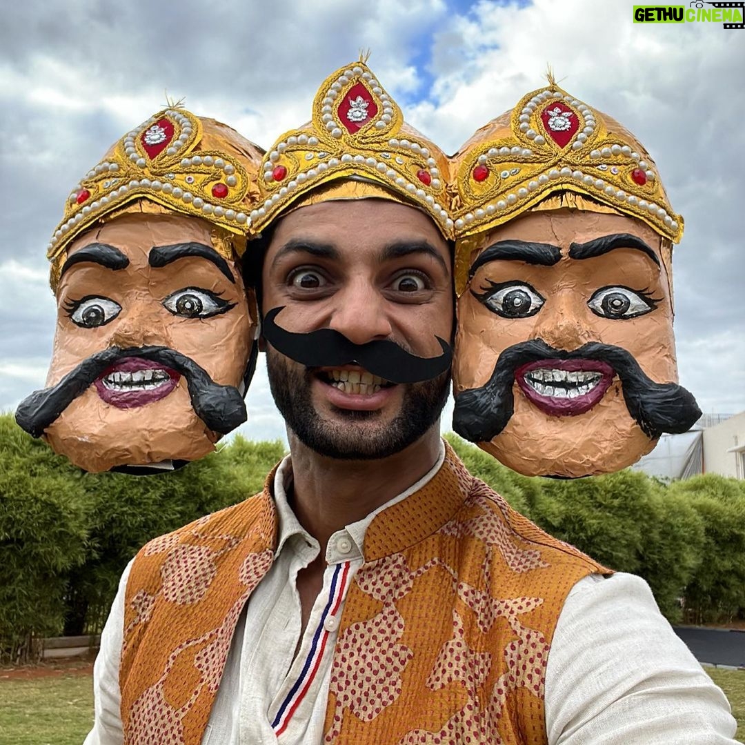 Karan Wahi Instagram - May The GOOD Always Overcome THE EVIL… Happy DUSSEHRA I have such fond memories with this festival Making my own Ravan, timing myself so could go and watch a few big ones burn, The Ram Leela, the Mela and finally trying to keep a piece of the burnt effigy for Good luck #dussehra #jaishriram