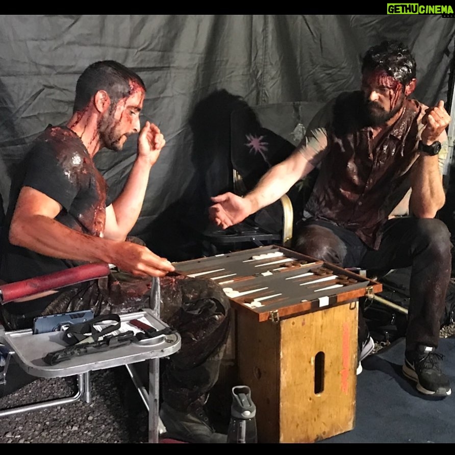 Karl Urban Instagram - Hard day at the office... for @tomerkappon @theboystv #setlifeš„ #games