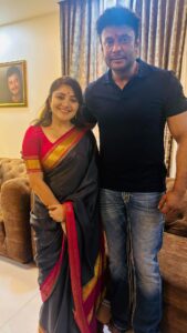 Karunya Ram Instagram - Happiest bday to u @darshanthoogudeepashrinivas sir You deserve the world ,i hope you feel so loved and happy on your special day this year.🎂🍫🍭🫶🏼🧿 : : Saree : @pure_mysore_silk : #karunyaram #milkybeautykarunyaram #dboss #darshan #dasadarshan #fanmoment Raja Rajeshwari Nagar, Bangalore South