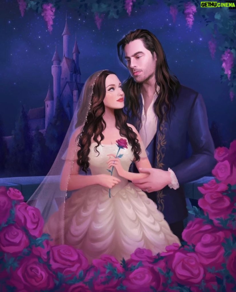 Kat Dennings Instagram - I commissioned this Beauty and the Beast wedding portrait from the incredible @dylanbonner90 as an engagement gift AND I LOVE IT AND WILL LOVE IT FOREVER THANKS 🌹