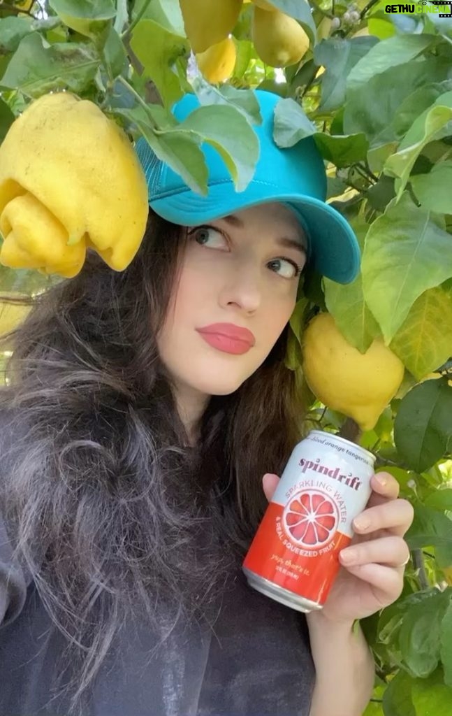 Kat Dennings Instagram - 🚨@DRINKSPINDRIFT HAS A NEW FLAVOR🚨 It is the deliciously tantalizing Blood Orange Tangerine and it’s CRUCIAL to sip it under a tree while the warlock of lemons watches you in fury. The flavor, much like my chosen picnic location, is #anythingbutordinary 🍊#spindrift #spindriftpartner