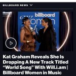 Kat Graham Instagram - Excited to announce my upcoming new single “World Song” with @iamwill at the @Billboard Women In Music Awards!!! Thank you Billboard for the exclusive.💪🏽👊🏽🌎🕊️🫶🏽