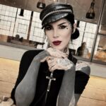 Kat Von D Instagram – Quick LA trip packed with meetings about upcoming album release + tour, catching up w my dear friends @officialcharo @sammidoll @llewellyn @thebookofimmortality @edenknievel, going to see Sisters of Mercy with @marilynmanson @lindsayusichofficial @mr.chino, commissioning a super cool new harness/ belt from the talented @zanabayne … and endless late nights spent with my favorite @officialcharo 🖤 

I’ll be back soon, Los Angeles! 🖤 Los Angeles, California