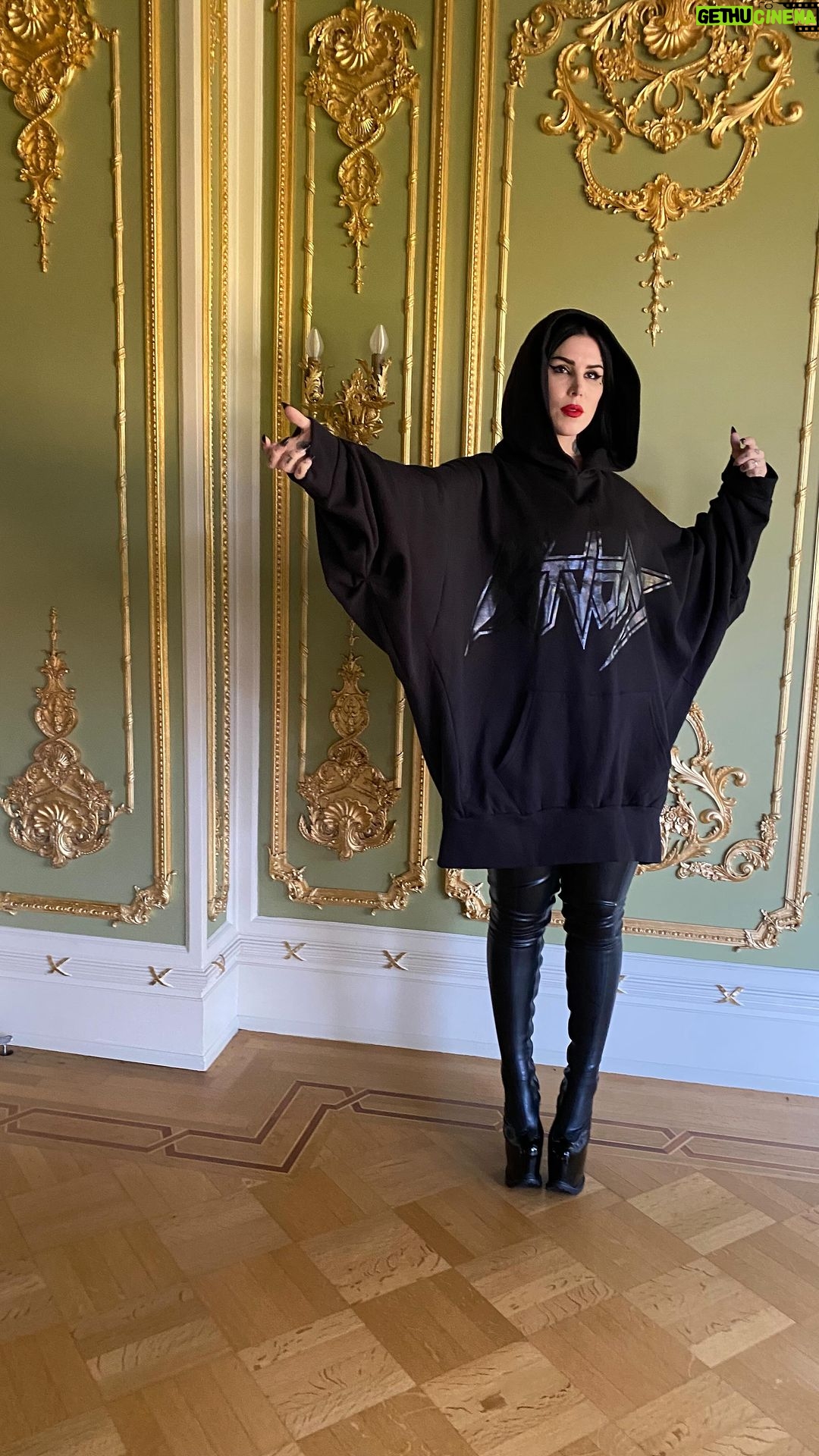 Kat Von D Instagram - Getting ready to drop new official KvD merch β including this limited edition, mega oversized hoodie with black on black branding! STAY TUNED! π€ PS. Please note that you can only get official Kat Von D merch on katvond.com alone. Anything else is a bootleg ππ»ββοΈ Make sure to sign up to my mailing list to be first to be notified! *link in bio* *thank you to @rockcandyphoto for shooting all the newness today!π€
