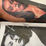 Kat Von D Instagram - The last and final tattoo I did at @highvoltagetat before closing.🖤 It meant so much to tattoo, not only a portrait of @officialvampira, but that I got to tattoo it on the sweetest girl on the planet, Lucy who runs the @katvondmexico fanclub. What a beautiful way to end such a beautiful chapter. So damn grateful. 🖤 #highvoltagetattoo High Voltage Tattoo