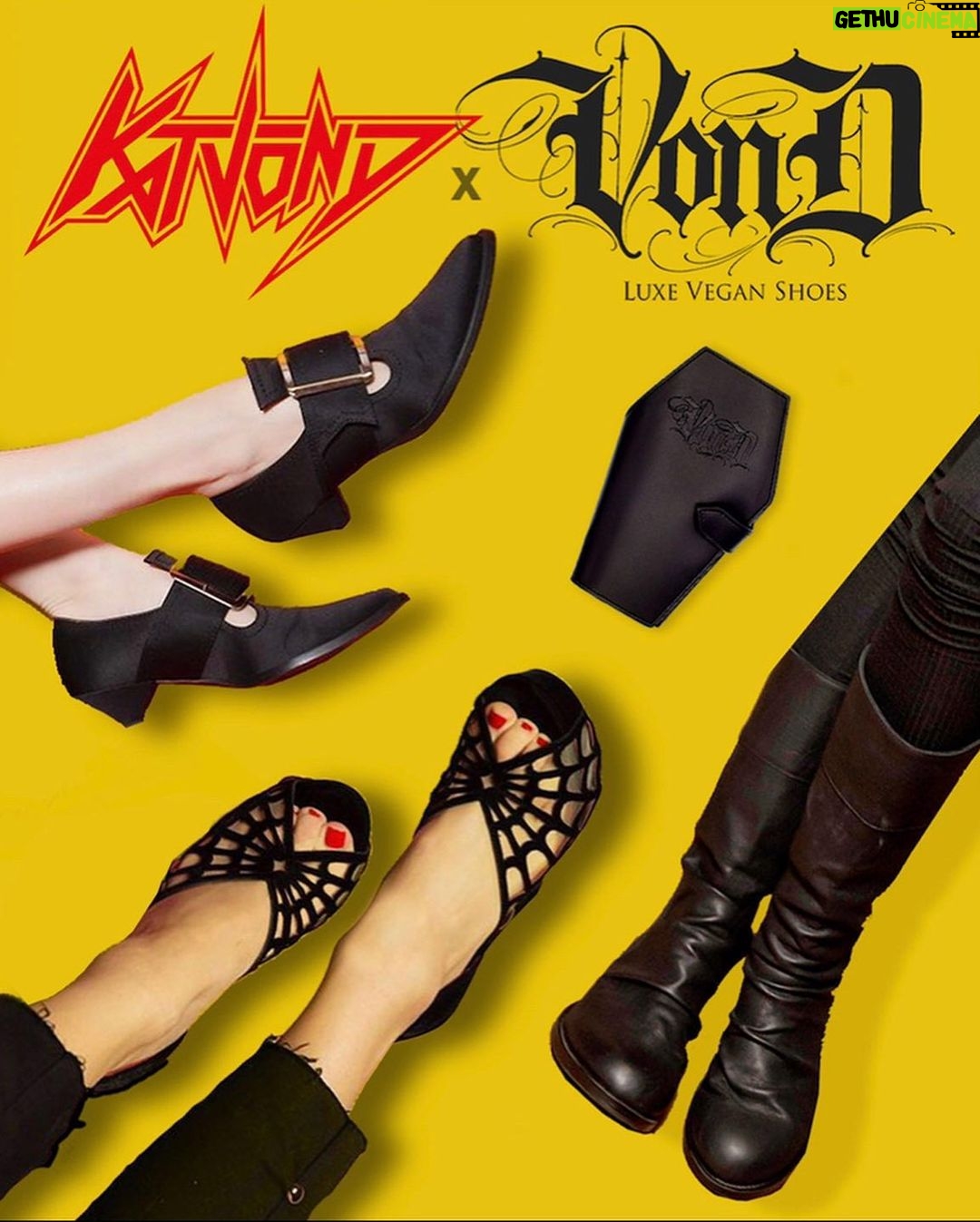 Kat Von D Instagram - In celebration of my album, “Love Made Me Do It” surpassing 1 MILLION STREAMS I wanted to give my lovely fans a chance to WIN THIS MONSTER PRIZE PACK FROM @VONDSHOES ! 🎁 One lucky winner will receive: 🖤The Adele spiderweb pumps 🖤The Coven buckle shoes 🖤The Slayer boots 🖤The Coffin wallet Entry is simple and takes seconds! All you have to do go click the “Kat Von D x Von D Shoes contest” tab in my bio and follow the instructions! ✨🖤✨ Good luck! *Anyone, anywhere can enter. The winner will be announced on Sept 21st at noon PST on @vondshoes Instagram, and will be contacted directly via their Spotify / Apple music email! #vondshoes #lovemademedoit